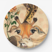 ロマンチックなキリン – 紳士 – あなたのテキスト/名前を追加 ペーパープレート (正面)