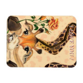 ロマンチックなキリン – 紳士 – あなたのテキスト/名前を追加 マグネット (横)