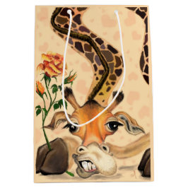 ロマンチックなキリン – 紳士 – あなたのテキスト/名前を追加 ミディアムペーパーバッグ