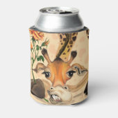 ロマンチックなキリン – 紳士 – あなたのテキスト/名前を追加 缶クーラー (缶裏面)