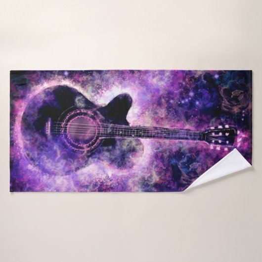 ロマンチックなギターバスタオル バスタオル (バスタオル)