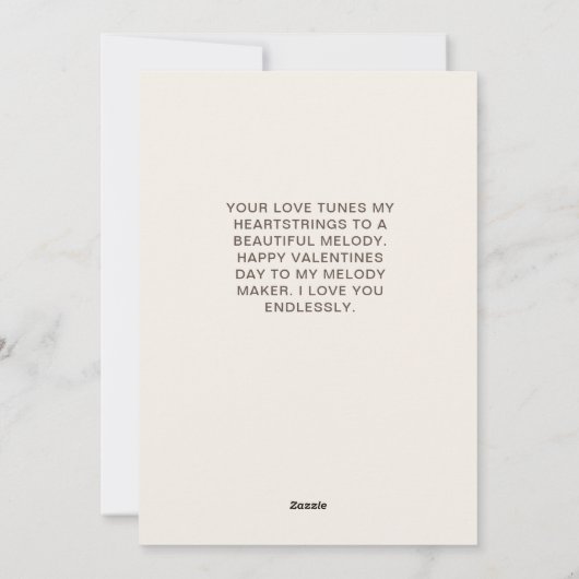 ロマンチックなギター大好きメロディ・バレンタイン シーズンカード (裏面)