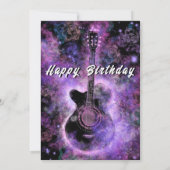 ロマンチックなギター音楽の誕生日カード (裏面)