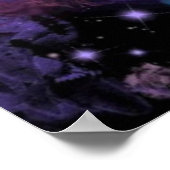 ロマンチックなギター音楽パープルポスタ絵画ー ポスター (角)