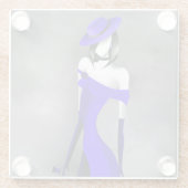 ロマンチックなギャングスターガールとバラ ガラスコースター (裏面)