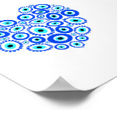 ロマンチックなギリシャのアイシンボルハート ポスター (角)