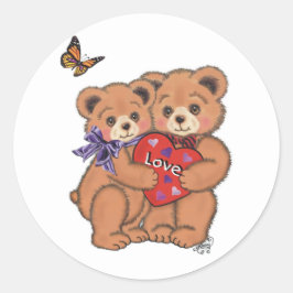 ロマンチックなクマ ラウンドシール