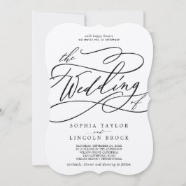 ロマンチックなクラフトの書道は結婚の魅力を飾る 招待状