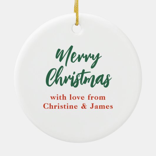 ロマンチックなクリスマスのミストレカスタムトーのカップルの写真 セラミックオーナメント (裏面)