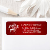ロマンチックなクリスマスの牡鹿と雌鹿赤と白- ラベル (インサイチュ)