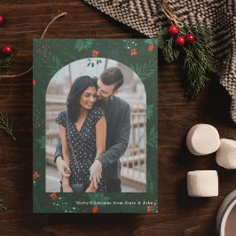 ロマンチックなクリスマスアーチ写真グリーンミスタントー ポストカード