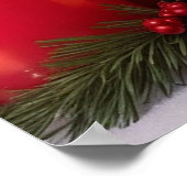 ロマンチックなクリスマスキャンドルのポスター ポスター (角)