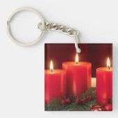 ロマンチックなクリスマスキャンドルキーチェーン キーホルダー (正面)