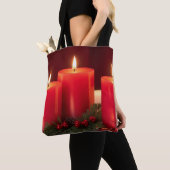 ロマンチックなクリスマスキャンドルトートバッグ トートバッグ (クローズアップ)