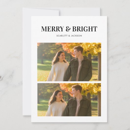 ロマンチックなクリスマスギフトforホリデーカード 案内状 (正面)