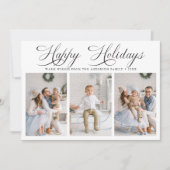 ロマンチックなクリスマスハッピーホリデー3写真 シーズンカード (正面)