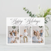 ロマンチックなクリスマスハッピーホリデー3写真 シーズンカード (スタンド正面)
