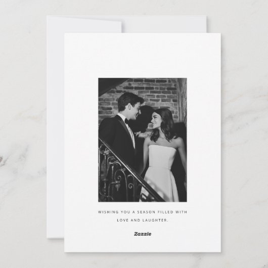 ロマンチックなクリスマスブラック&ホワイト新着写真 シーズンカード (裏面)