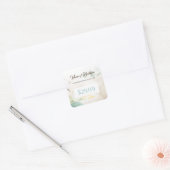 ロマンチックなクリームエレガントフローラブティックプライスラベル スクエアシール (封筒)