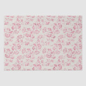 ロマンチックなクリームピンクのグリッター花柄ウェディング 薄葉紙 (正面)