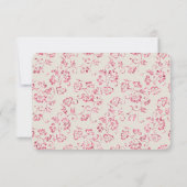 ロマンチックなクリームピンクグリッターフローラ結婚式RSVP 出欠カード (裏面)