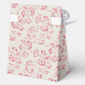 ロマンチックなクリームピンクグリッター結婚フローラ フェイバーボックス (裏面)