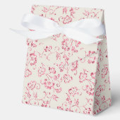 ロマンチックなクリームピンクグリッター結婚フローラ フェイバーボックス (正面)