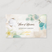 ロマンチックなクリームフローラエレガントアポイントメントアラーム 予約カード (裏面)