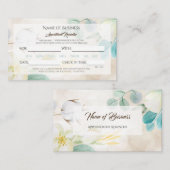 ロマンチックなクリームフローラエレガントアポイントメントアラーム 予約カード (正面/裏面)