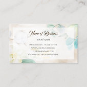 ロマンチックなクリームフローラエレガントウェブサイトブティック 名刺 (裏面)