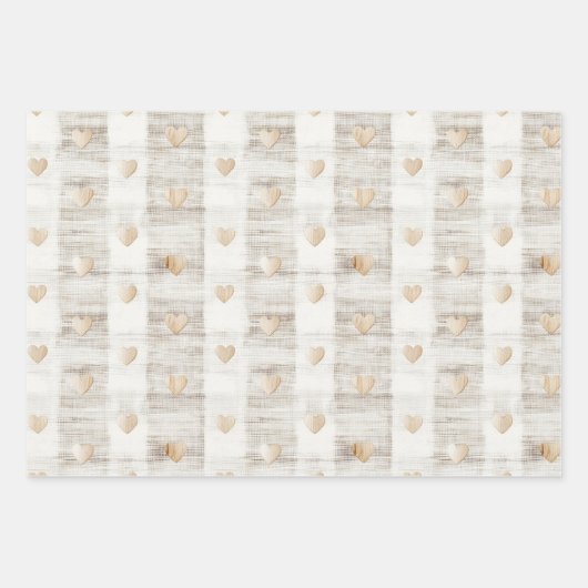 ロマンチックなクリームホワイトの花のボヘミアンスタイルのブライズシャワー ラッピングペーパーシート (正面2)