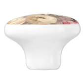 ロマンチックなクリームレッドの花 セラミックノブ (側面)