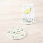 ロマンチックなクリーム色のバラの花束 コースター (側面)