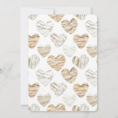 ロマンチックなクリーム色の白いハートの誕生日 招待状 (裏面)