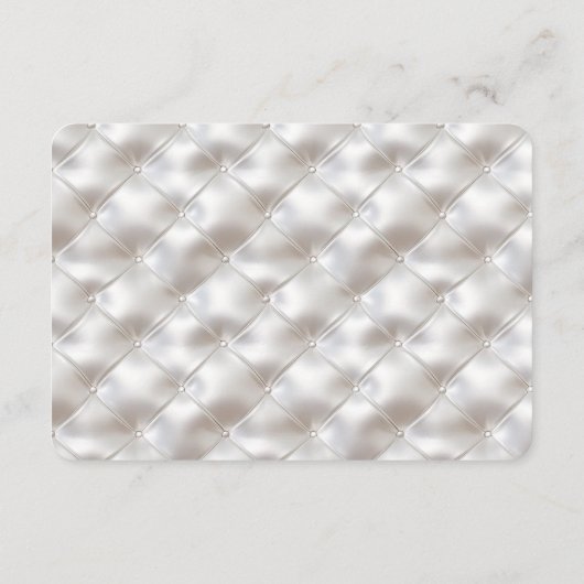 ロマンチックなグラムホワイトフェイクレザーウェディングRSVP エンクロージャーカード (裏面)