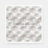 ロマンチックなグラムホワイトフェイクレザー結婚ズ スタンダードランチョンナプキン (正面)