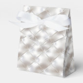 ロマンチックなグラムホワイトフェイクレザー結婚ズ フェイバーボックス (正面サイド)