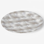 ロマンチックなグラムホワイトフェイクレザー ペーパープレート (アングル)