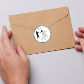 ロマンチックなグリッター新郎新婦ありがとう ラウンドシール