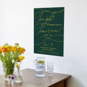 ロマンチックなグリーンゴールドフォイル明日リハーサルをする 箔ポスター (レイダウン (キッチン))