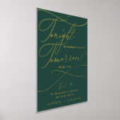 ロマンチックなグリーンゴールドフォイル明日リハーサルをする 箔ポスター (レイダウン)