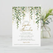 ロマンチックなグリーンリースのウェディング招待状 招待状 (スタンド正面)