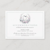 ロマンチックなグリーン結婚スワンカップル エンクロージャーカード (正面)