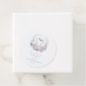 ロマンチックなグリーン結婚スワンカップル フェイバータグ (インサイチュ)