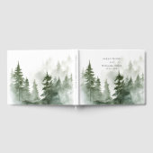 ロマンチックなグリーン結婚フォレストズゲストブック ゲストブック (全面)