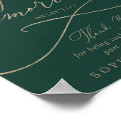 ロマンチックなグリーン金ゴールド明日リハーサルディナーをする ポスター (角)