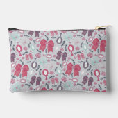 ロマンチックなグレーの弓とバラ アクセサリーポーチ (裏面)