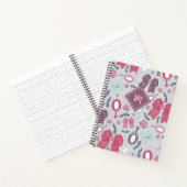 ロマンチックなグレーの弓とバラ ノートブック (内部)