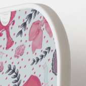 ロマンチックなグレーの弓とバラ ピックルボールラケット (左詳細)