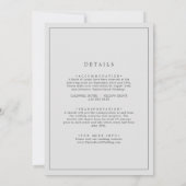 ロマンチックなグレーの書道枠結婚すべて 招待状 (裏面)